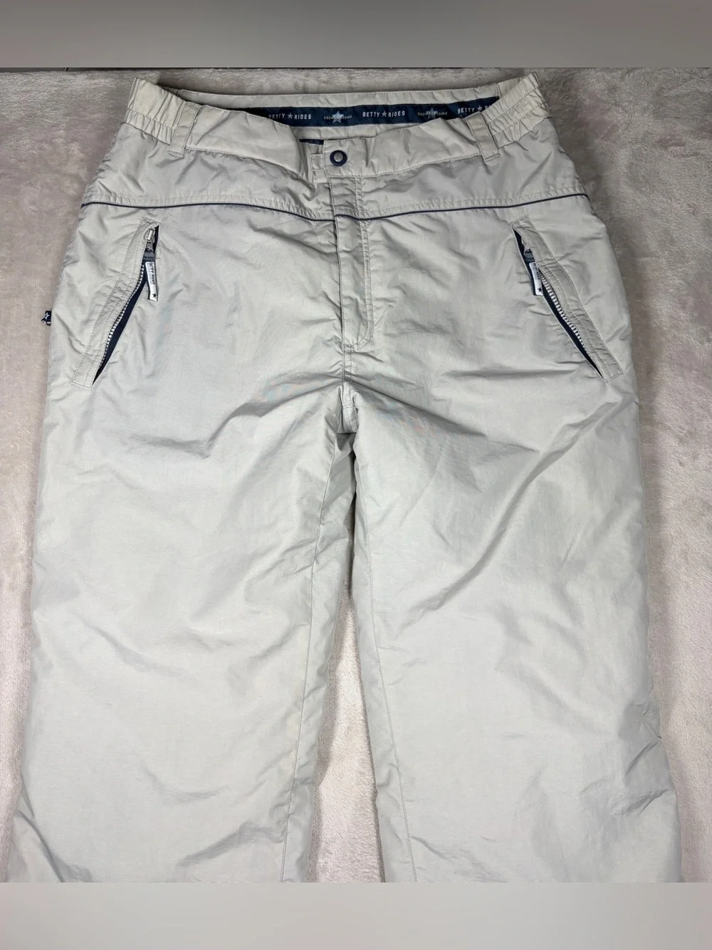 Betty Rides Cream Snowboarding Insulated Snow Winter Pants Size Large